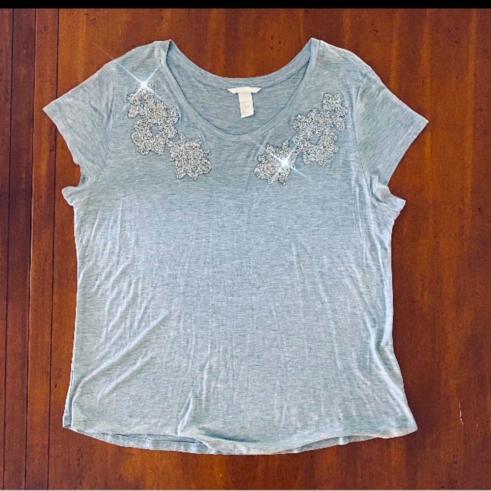 NWOT H&M Sparkly Tee XL